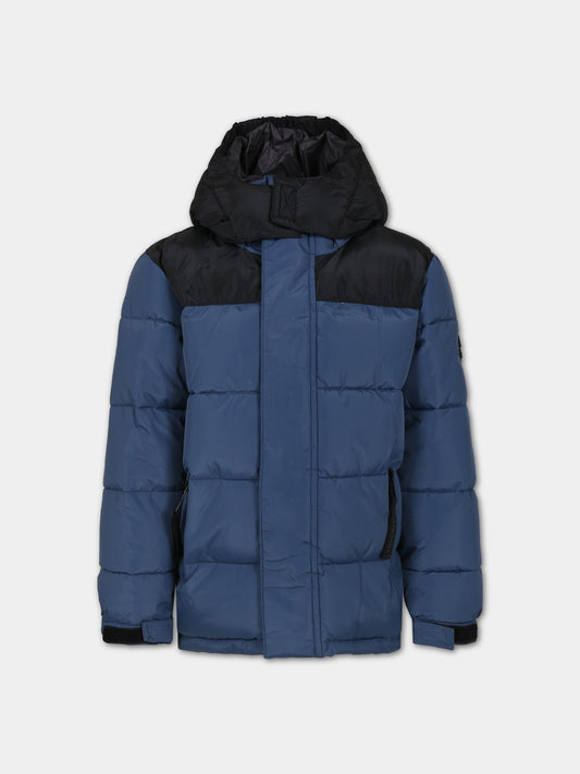 Piumino blu per bambino con logo,North Sails,701912 000 C001