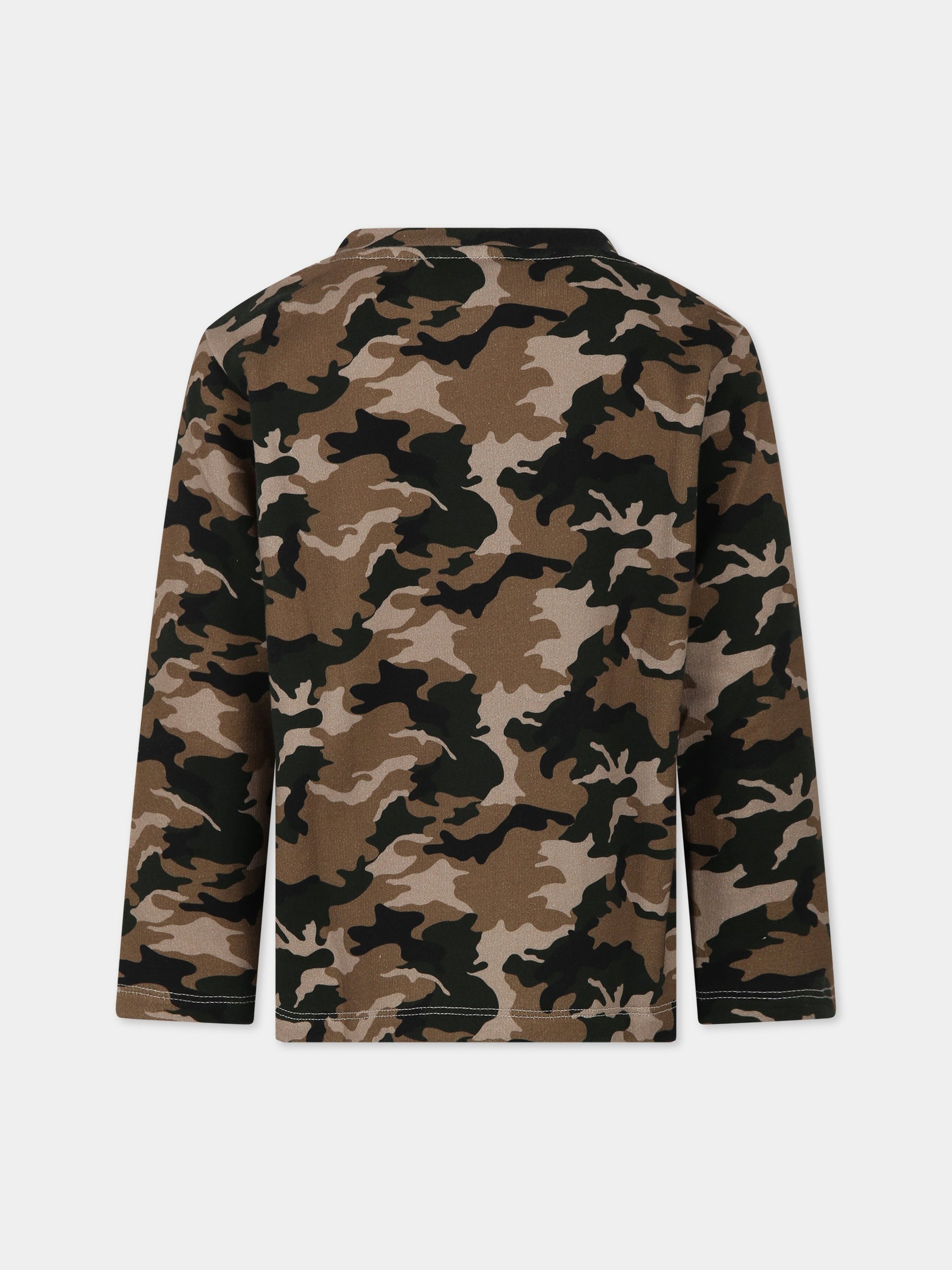 Felpa verde per bambino con logo,Balmain Kids,6M4590 ME430 720