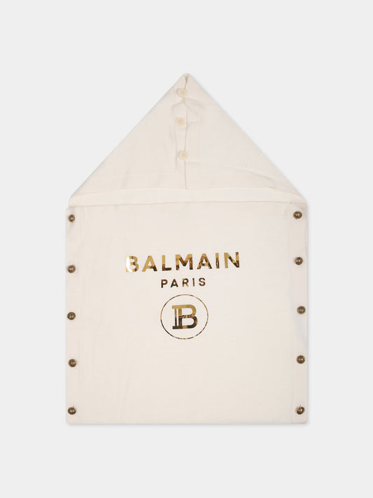 Sacco nanna per neonati con logo,Balmain Kids,6O0A30 OX800 100