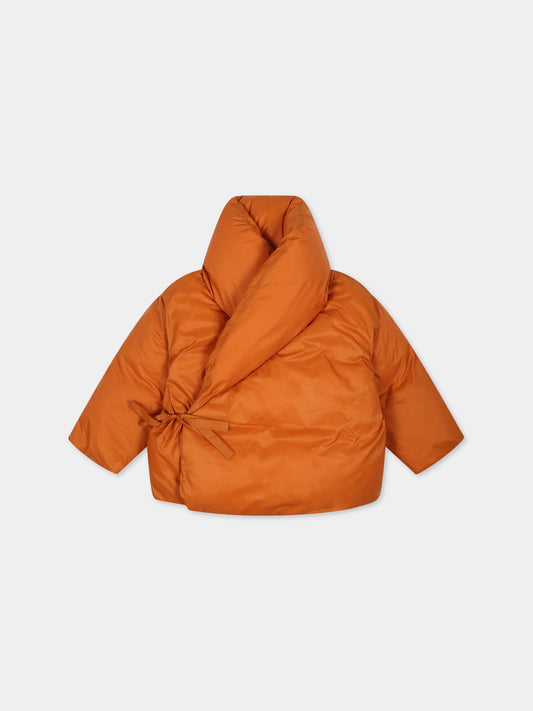 Piumino arancione per neonati con logo,Arlu Kidswear,ARLU KIMONO IMBOTTITO