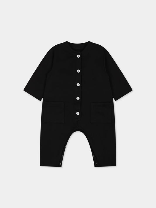 Tutina nera per neonati con logo,Arlu Kidswear,TUTONE STRUCTURED