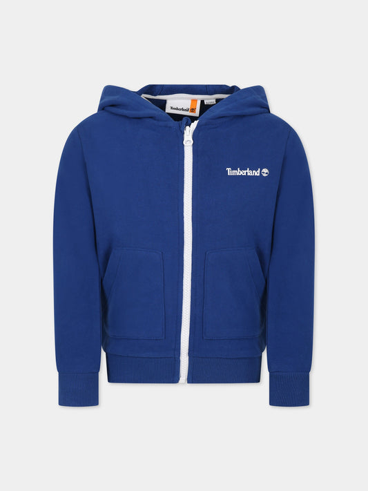 Felpa azzurra per bambino con logo,Timberland,T25U13 830