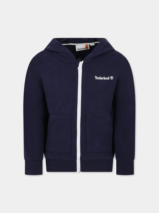 Felpa blu per bambino con logo,Timberland,T25U13 85T