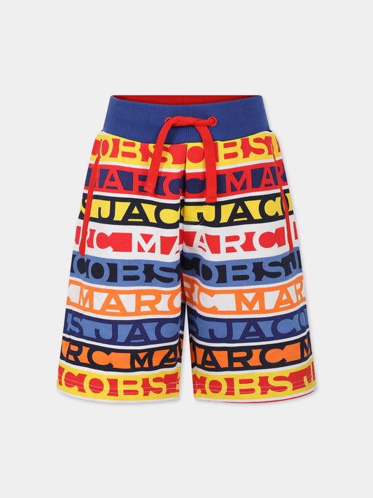 Shorts multicolor per bambino con logo,Little Marc Jacobs,W24276 V79