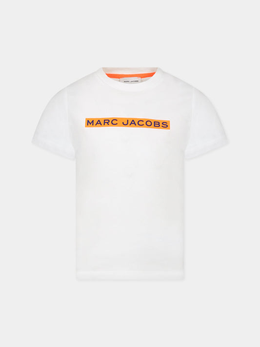 T-shirt bianca per bambino con stampa logo,Little Marc Jacobs,W25581 10P
