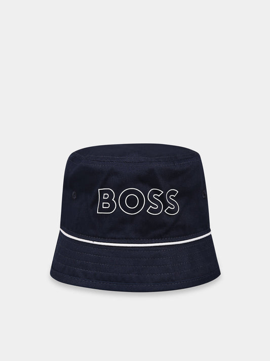Cloche blu per neonato con logo,Boss,J01143 849