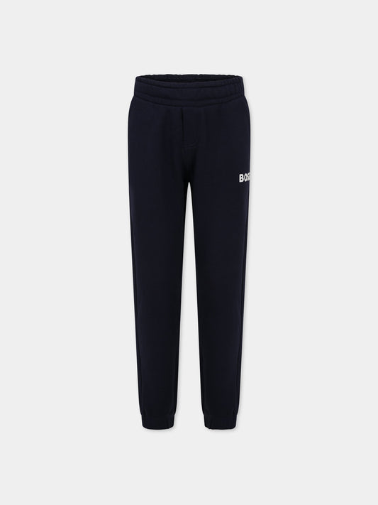 Pantaloni blu per bambino con logo,Boss,J24829 849