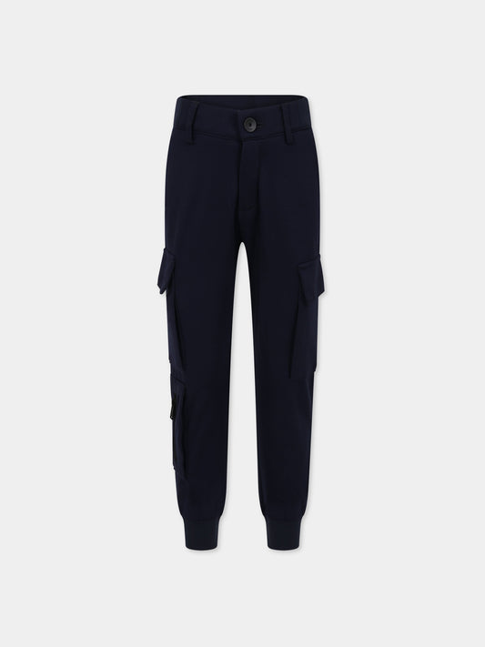 Pantaloni blu per bambino con logo,Boss,J24843 849