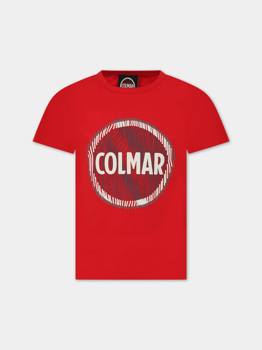 T-shirt rossa per bambini con logo,Colmar Originals Kids,3546 6SH 193