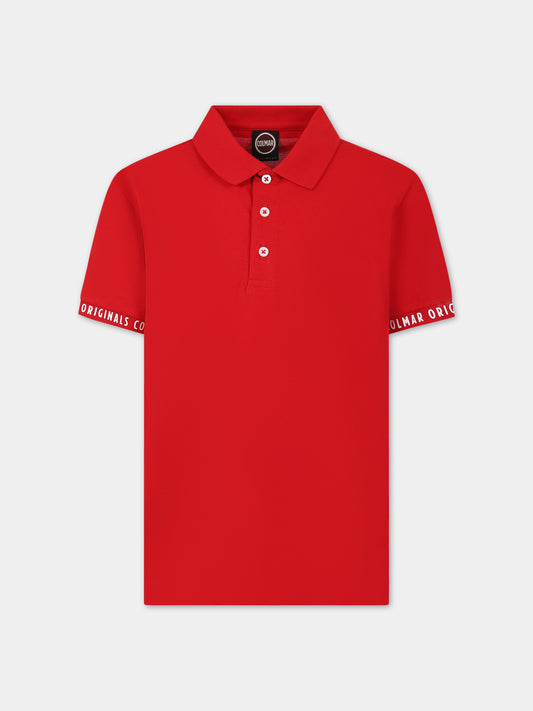 Polo rossa per bambino con logo,Colmar Originals Kids,3550 3UP 193