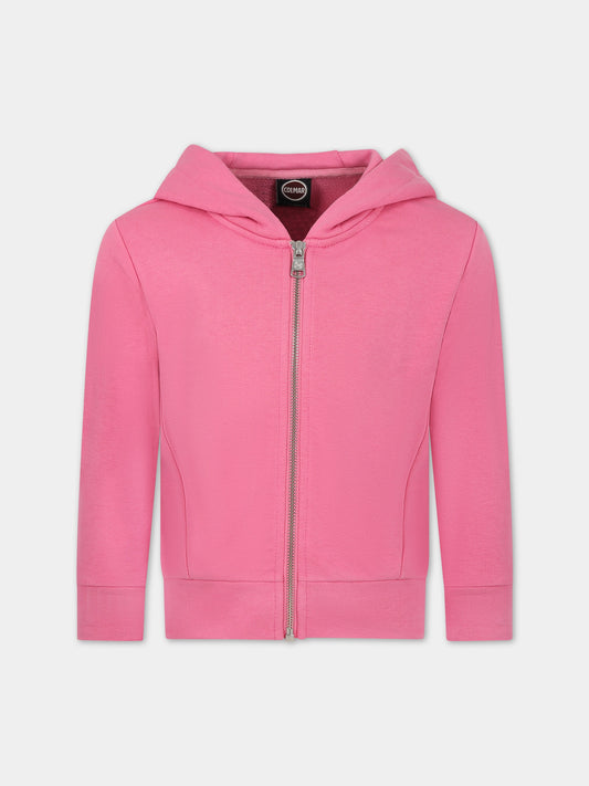 Felpa rosa per bambina con logo,Colmar Originals Kids,3639 5WS 555