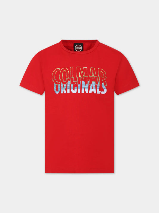T-shirt rossa per bambino con logo,Colmar Originals Kids,3540 6SH 193