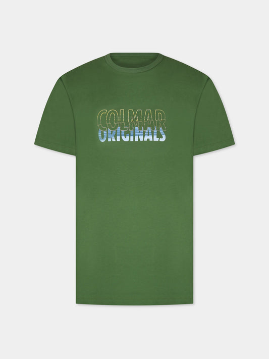 T-shirt verde per bambino con logo,Colmar Originals Kids,3540 6SH 227