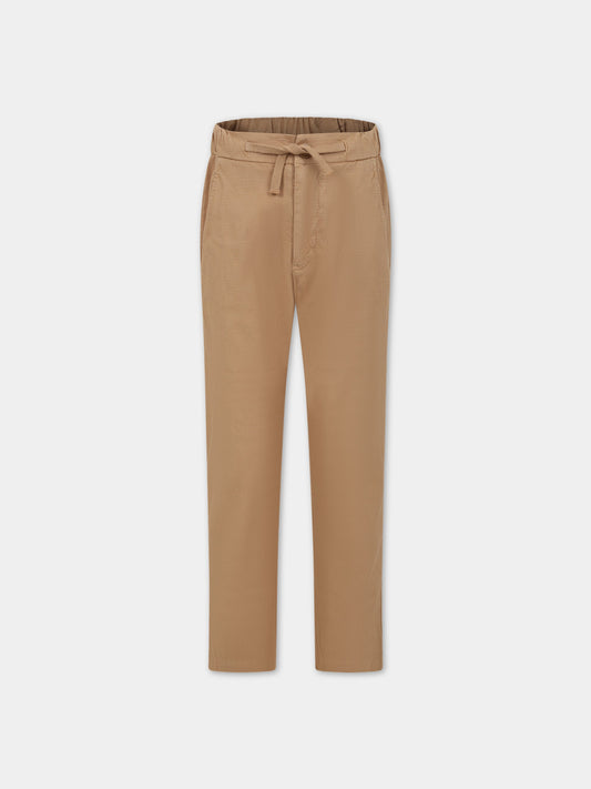 Pantaloni beige per bambino con logo,Dondup Kids,DMPA258 CE219 BD003 6005
