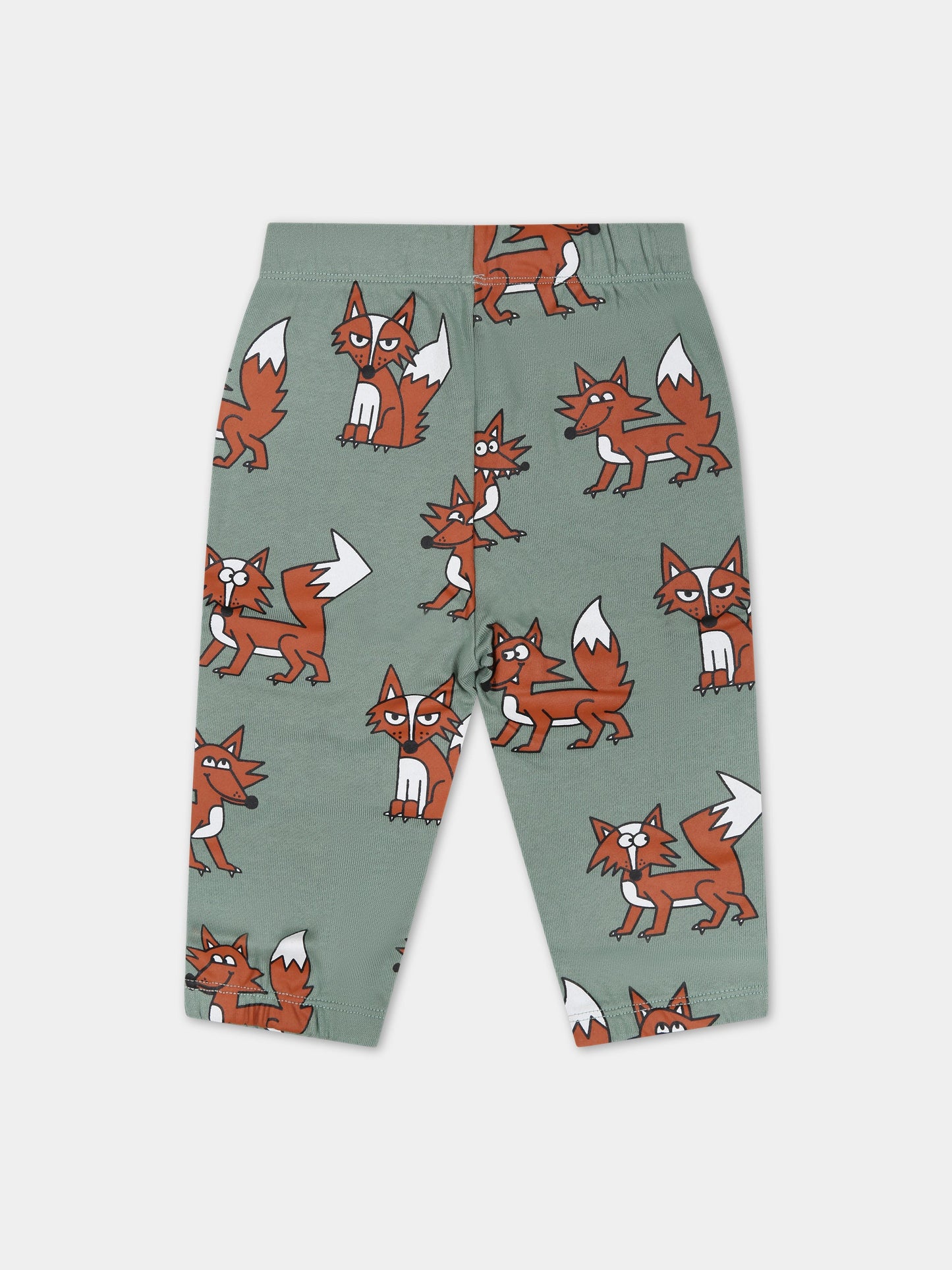 Pantaloni verdi per neonato con volpi,Stella Mccartney Kids,8R6590 Z0604 710MC