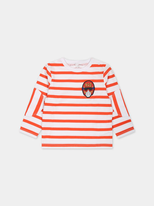 T-shirt bianca per neonato con patch,Stella Mccartney Kids,8R8600 Z0684 100RO