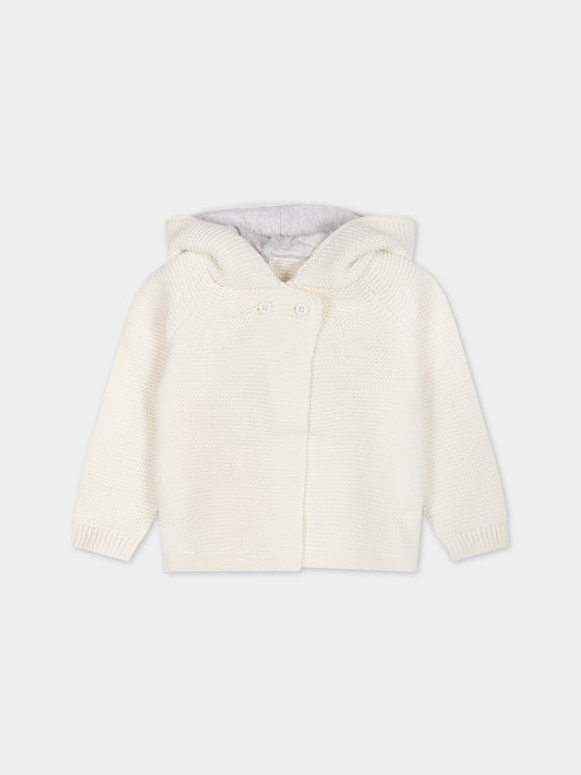 Cardigan avorio per neonati con logo,Stella Mccartney Kids,8R9550 Z0783 101