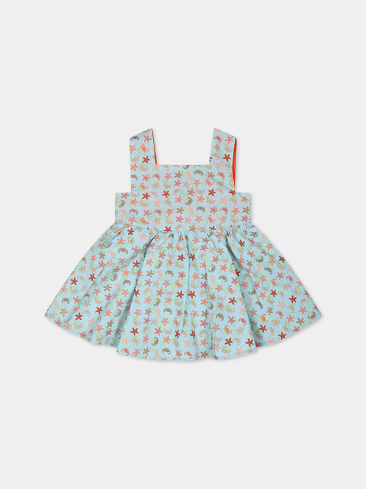 Vestito  celeste per neonata con stampa,Farway Milano,ABS04PKT