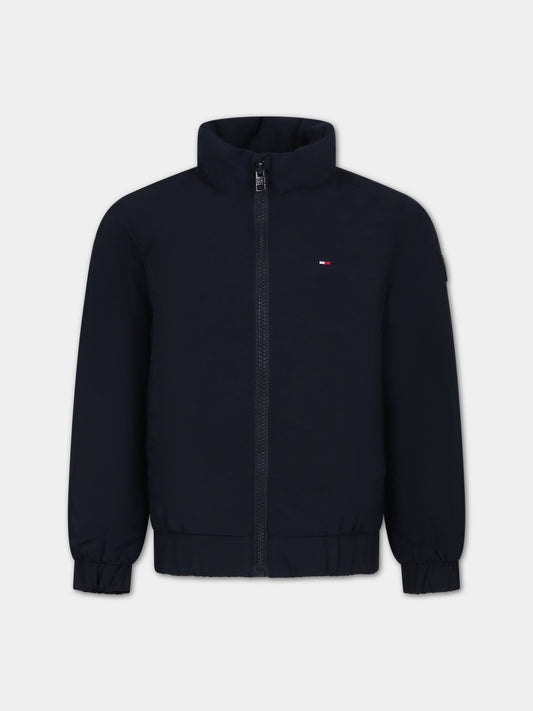Giubbotto blu per bambino con logo,Tommy Hilfiger Junior,23FMTHKB0KB09104J DW5