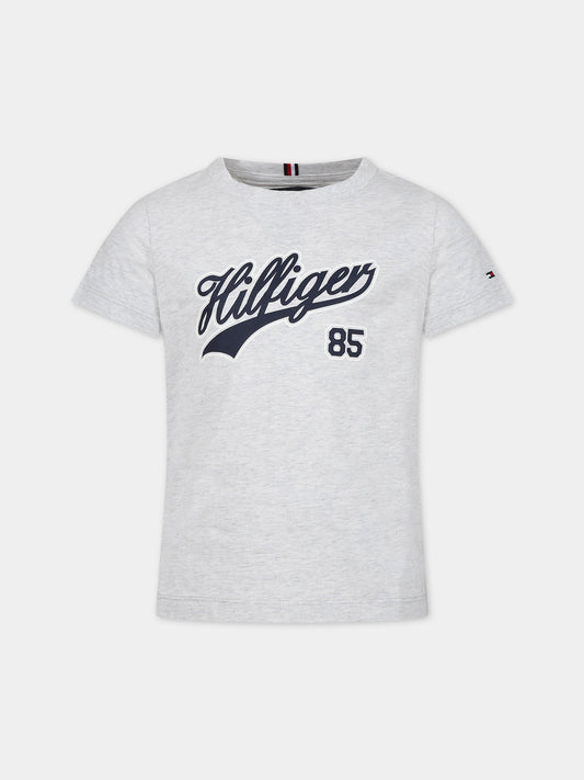 T-shirt grigia per bambino con logo,Tommy Hilfiger Junior,23FMTHKB0KB08679J P1N