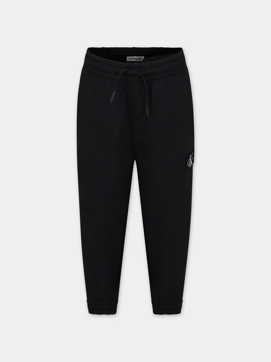 Pantaloni neri per bambino con logo,Calvin Klein Kids,23FMCKIB0IB01934 BEH