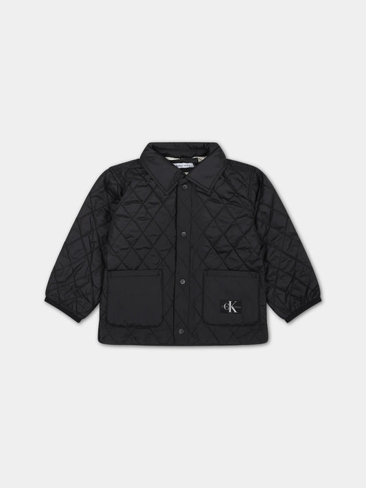 Pumino nero per neonato con logo,Calvin Klein Kids,23FMCKIN0IN00151 BEH