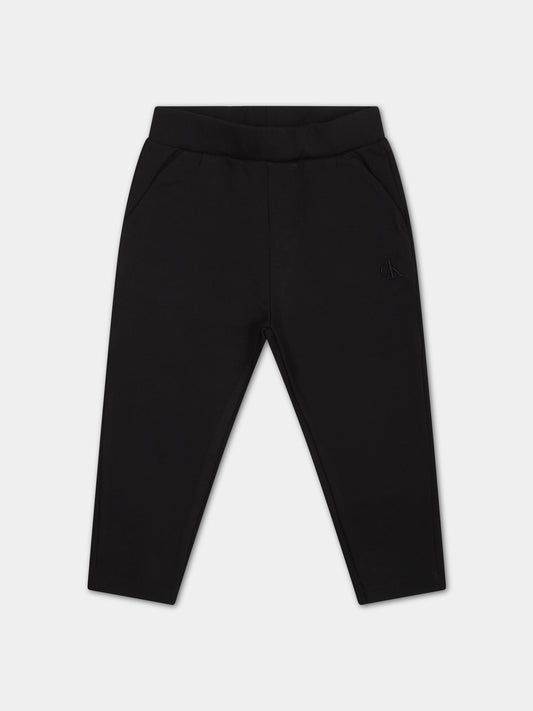 Pantaloni neri per neonato con logo,Calvin Klein Kids,23FMCKIN0IN00138 BEH