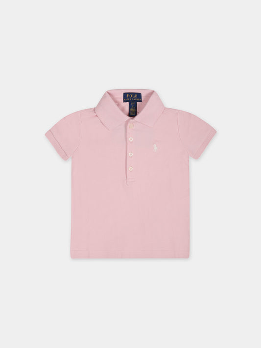 Polo rosa per neonata con cavallino,Ralph Lauren Kids,573242011