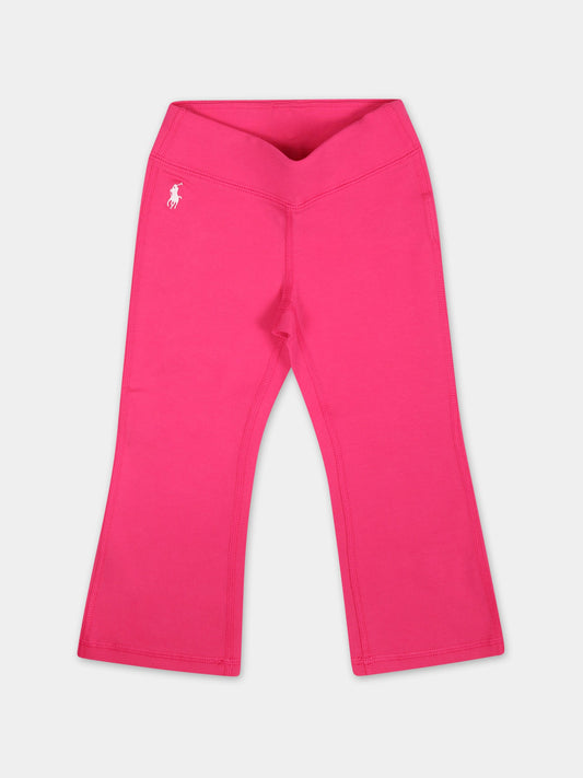 Leggings fucsia per neonata con cavallino,Ralph Lauren Kids,925883002