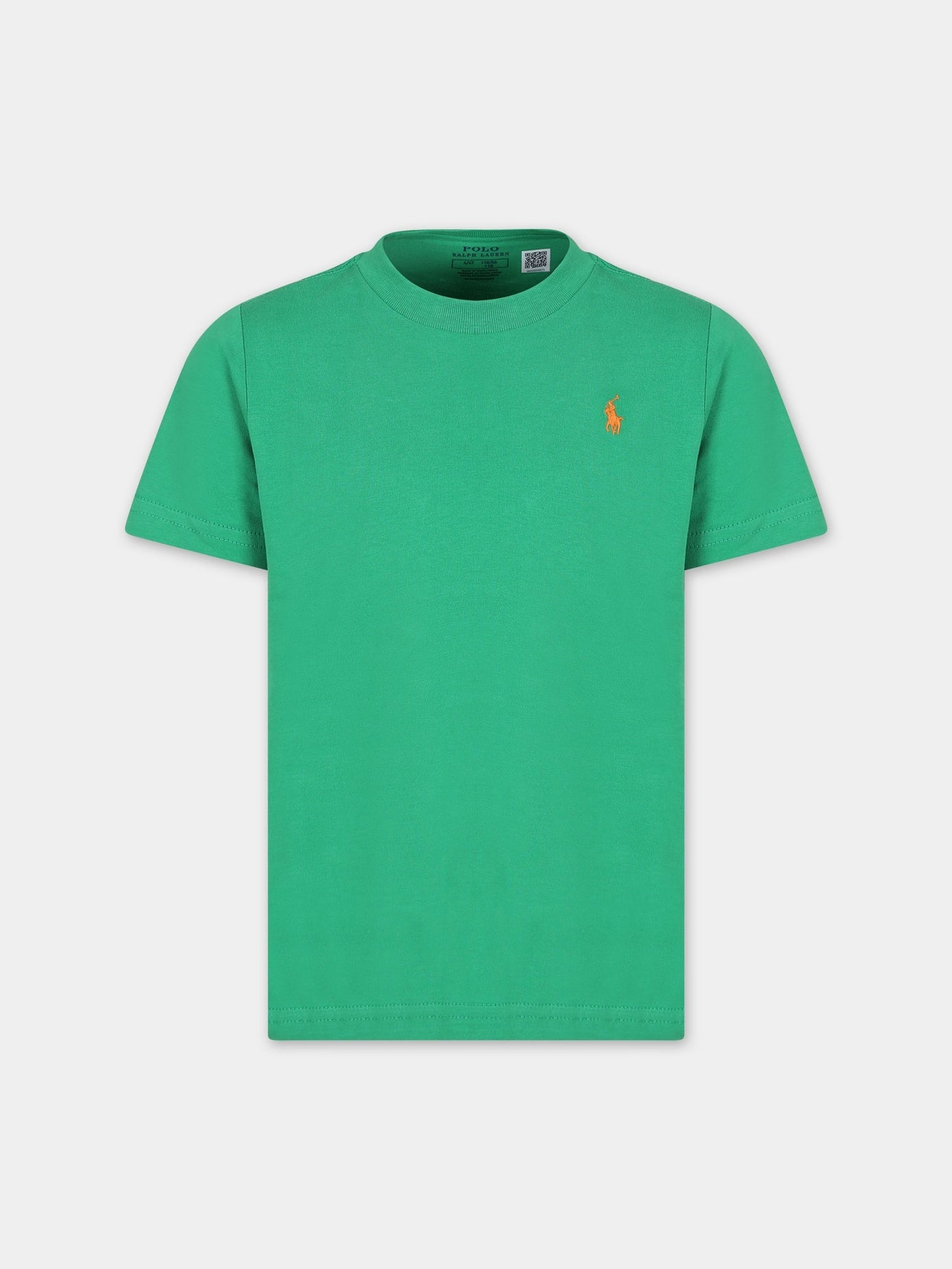 T-shirt verde per bambino con cavallino,Ralph Lauren Kids,832904136