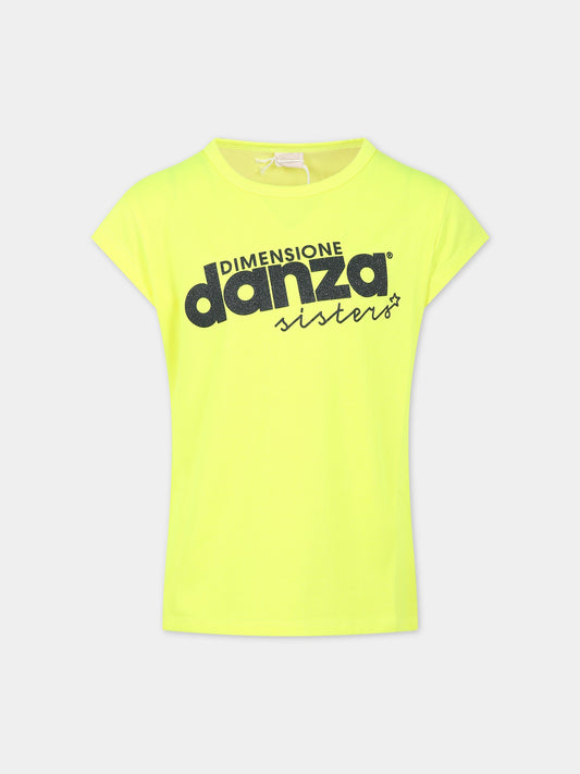 T-shirt gialla per bambina con lgoo,Dimensione Danza,031948 023