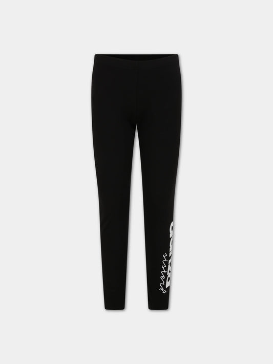 Leggings neri per bambina con logo,Dimensione Danza,031954 110