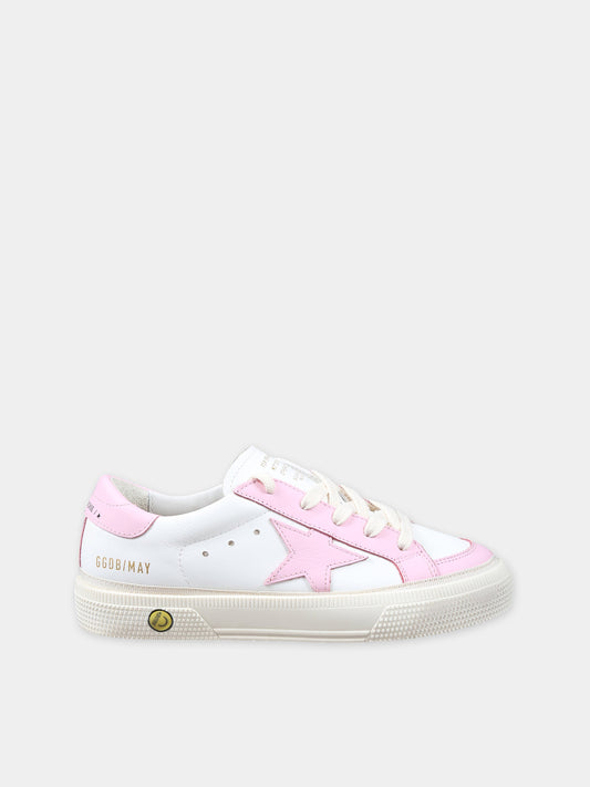 Sneakers May bianche per bambina con stella,Golden Goose,GYF00496 F005325 10310