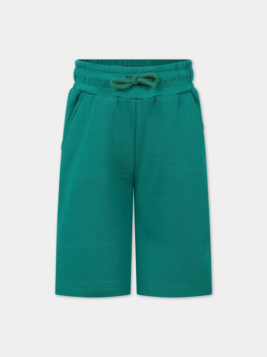 Shorts verdi per bambino con logo,Dondup Kids,DMBE55 CFF211005 FF21