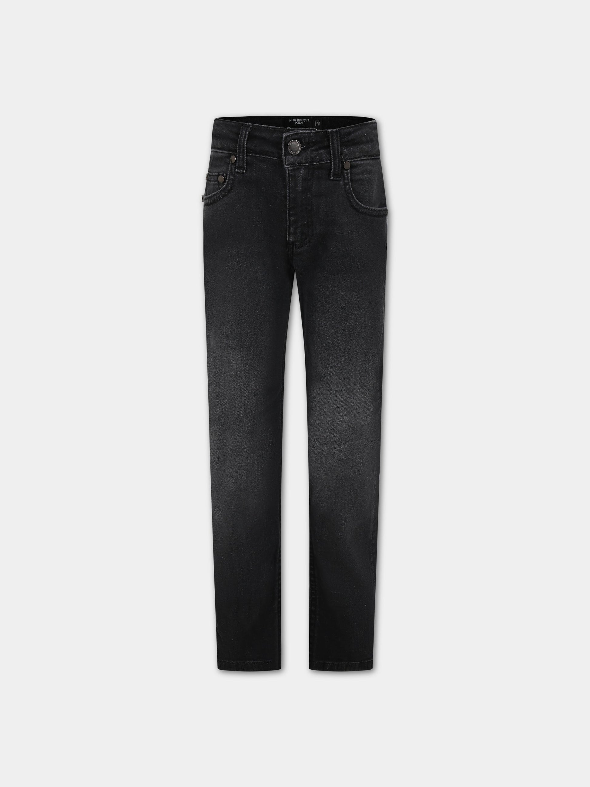 Jeans neri per bambino con logo,Neil Barrett Kids,033598 127