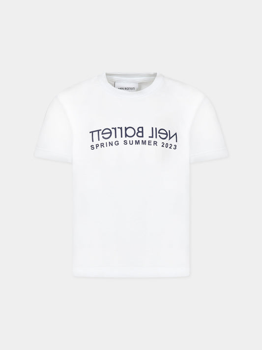 T-shirt nera per bambino con logo,Neil Barrett Kids,033651 001