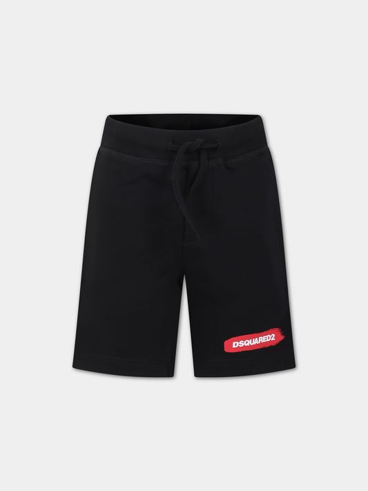 Shorts neri per bambino con logo,Dsquared2,DQ2093 D0A2F D2P678U DQ900