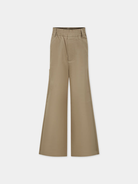 Pantaloni beige per bambina con logo,Mm6 Maison Margiela,M60502 MM036 MM6P108U M6700
