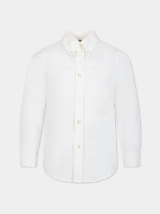 Camicia bianca per bambino con logo,Gucci Kids,748984 XWAYS 9072