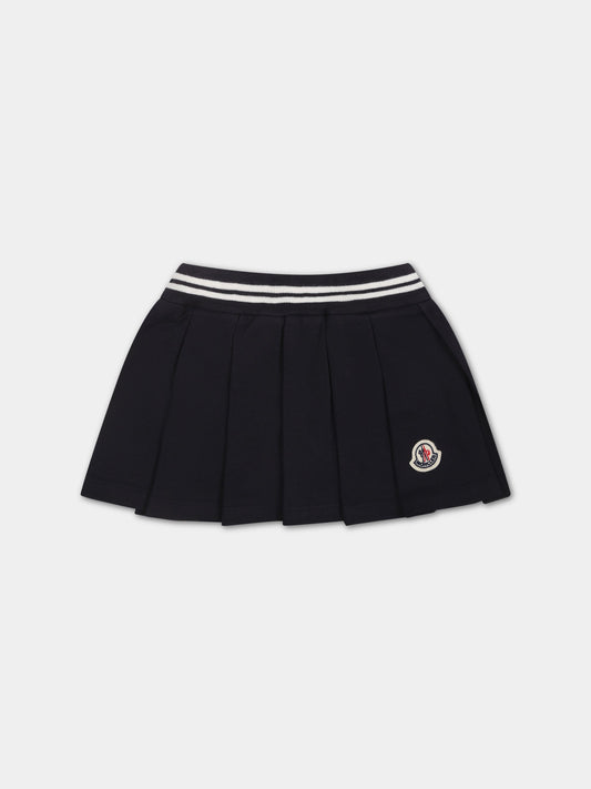 Gonna blu per neonata con logo,Moncler Kids,951 8H00003 8496F 778