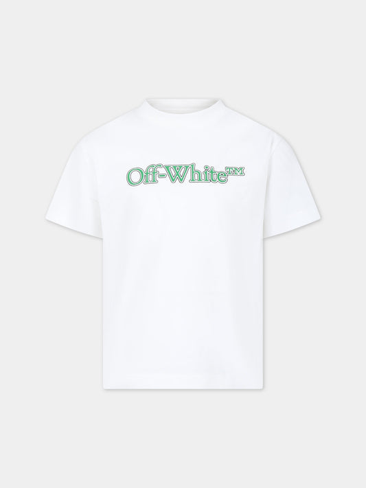 T-shirt bianca per bambino con logo,Off White,OBAA002S24JER0040155