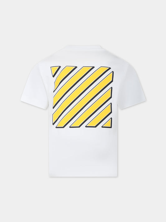 T-shirt bianca per bambino con logo,Off White,OBAA002S24JER0090118