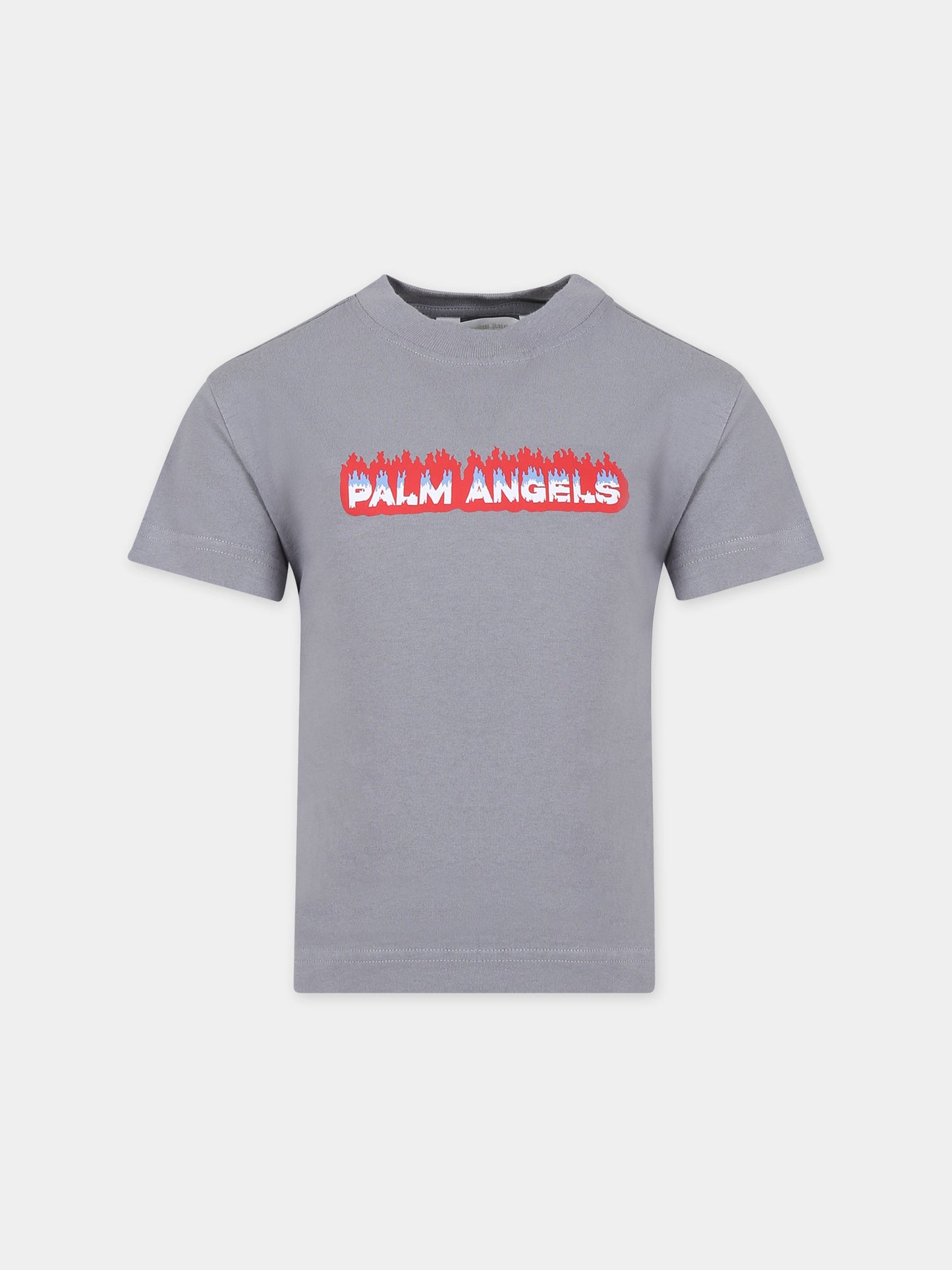 T-shirt grigia per bambino con logo,Palm Angels,PBAA003S24JER0030725