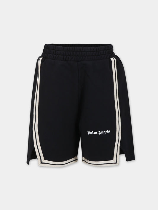Pantaloni neri per bambino con logo,Palm Angels,PBCI007S24FLE0011001