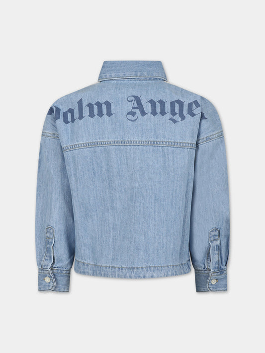 Camicia denim per bambino,Palm Angels,PBYD004S24DEN0014545