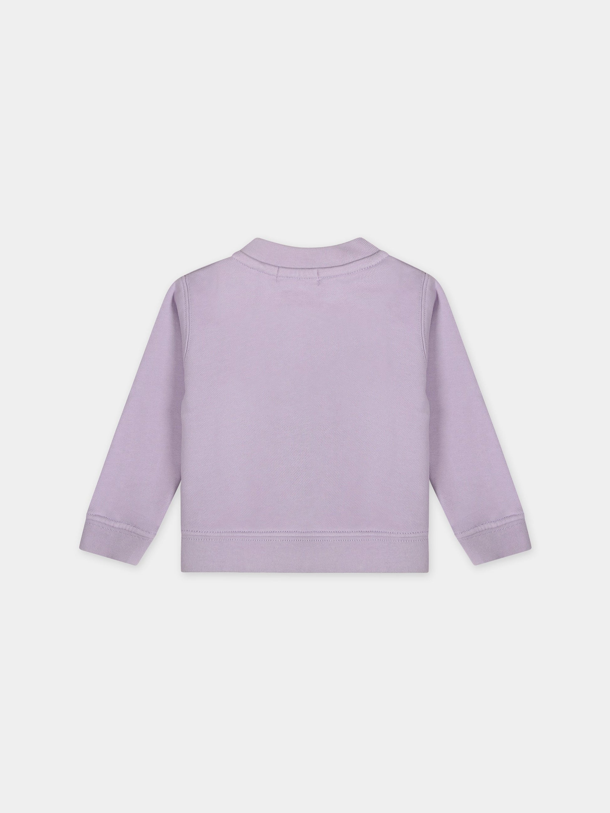 Felpa viola per neonata con orso,Palm Angels,PGXC001S24FLE0013860
