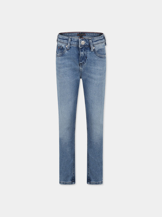 Jeans blu per bambino con logo,Tommy Hilfiger Junior,KB0KB08267 1A6