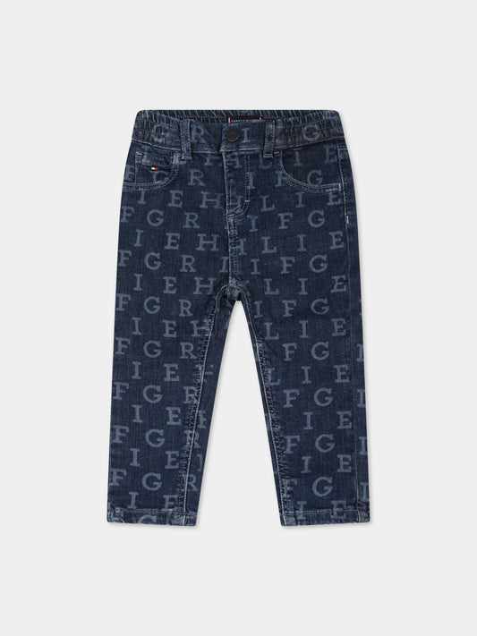 Jeans blu per neonato con logo,Tommy Hilfiger Junior,KN0KN01659 1A4