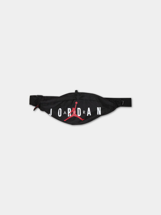 Marsupio nero per bambino con stampa e logo,Jordan,9B0533 023