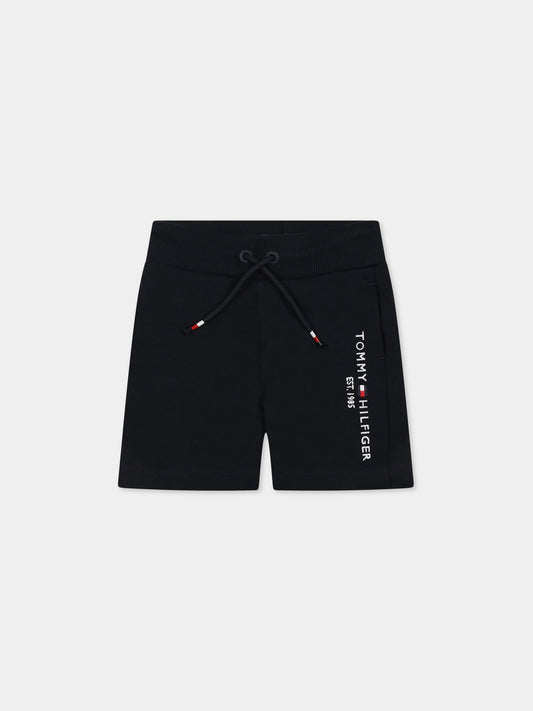 Shorts blu per neonato con logo,Tommy Hilfiger Junior,KB0KB07116 DWS